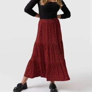 Saint and Sofia Greenwich Skirt in Red Leopard, size 4